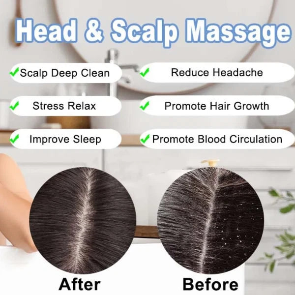 Scalp Massager Electric Waterproof Handheld, 3 Speeds, 8 Claws, Purple