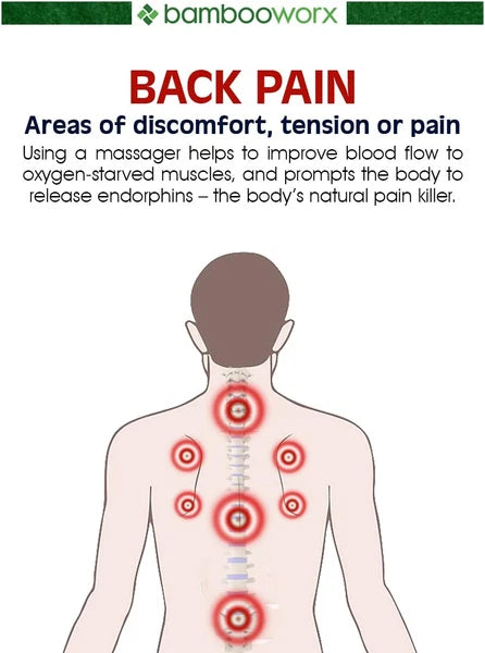 Traditional Bamboo Wooden Back Scratcher - 4 Piece Set, 17.5" Long Handle
