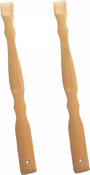 2Pcs Wooden Bamboo Back Scratcher Long Handle Itch Relief Finger-Like Scratchers