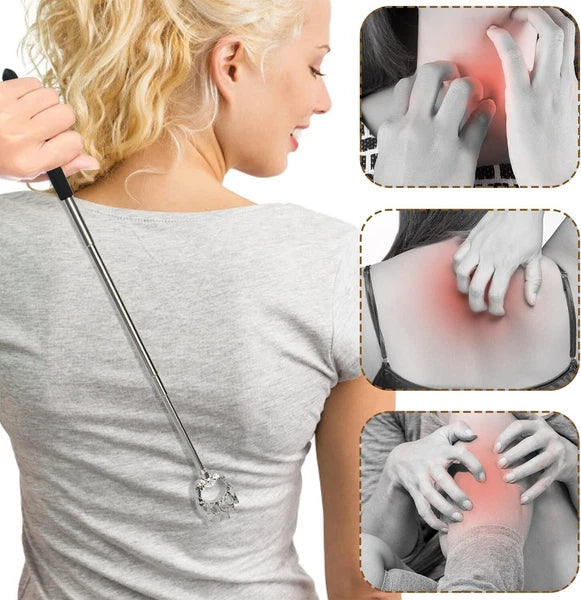 BACK SCRATCHER EXTENDABLE CLAW METAL RAKE TELESCOPIC MASSAGER PORTABLE ITCH