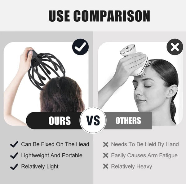 USB Electric Vibration Head Massager LED relaxing Vibration Scalp Massage Relax