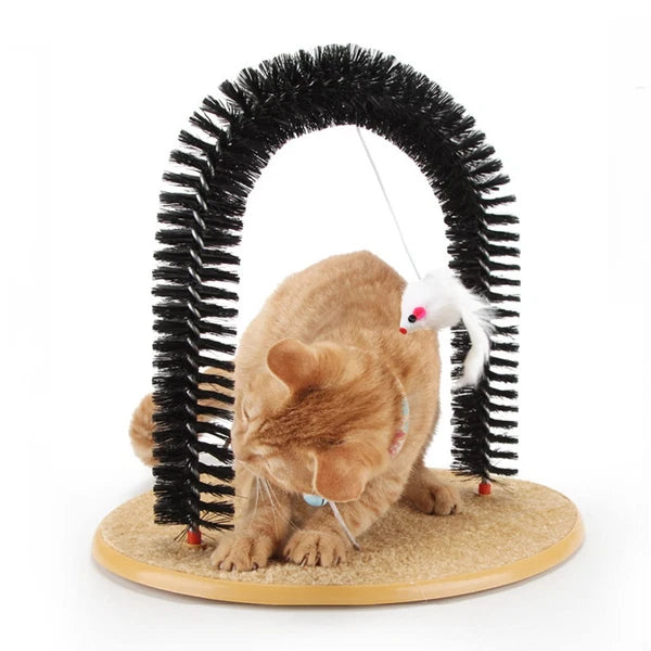 Cat Arch Self Groomer Brush Scratcher Massager Comb Station Toy