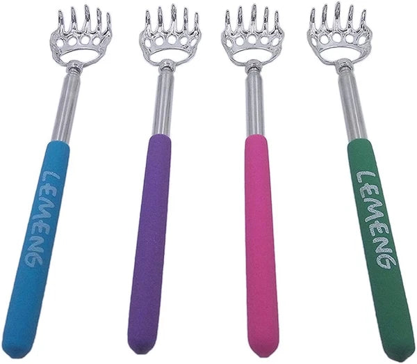 Telescoping Back Scratcher, 4-Pack, Portable Extendable Metal Bear Claws