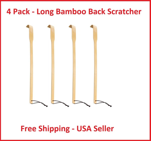 (4 Pack) 16.5" Bamboo Therapeutic Back Scratcher Long Reach USA SELLER SHIP FREE
