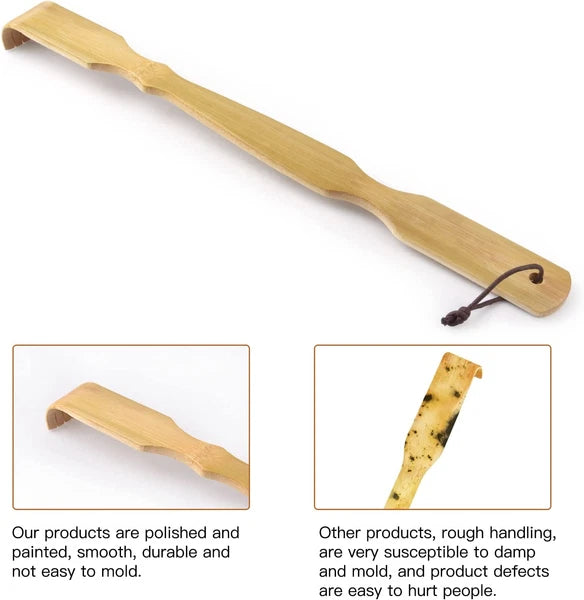 Bamboo Back Scratcher,100% Natural Bamboo Back Scratchers for Itching Relief,Str