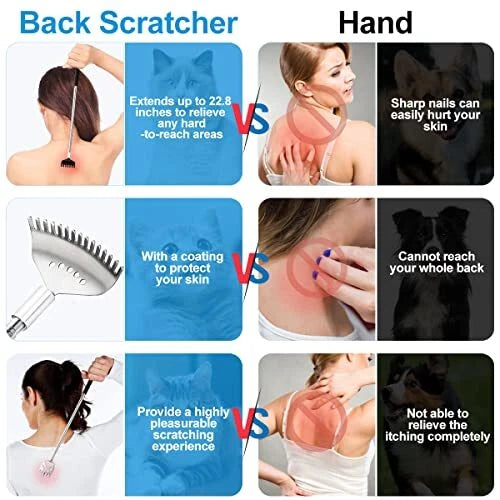 3 Pack Different Back Scratcher Metal Portable Telescoping Back Black