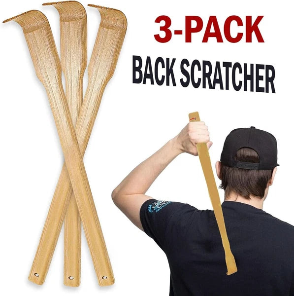 3pcs Wooden Back Scratcher Long Handle for Hard to Reach Self Pick Itch Relief