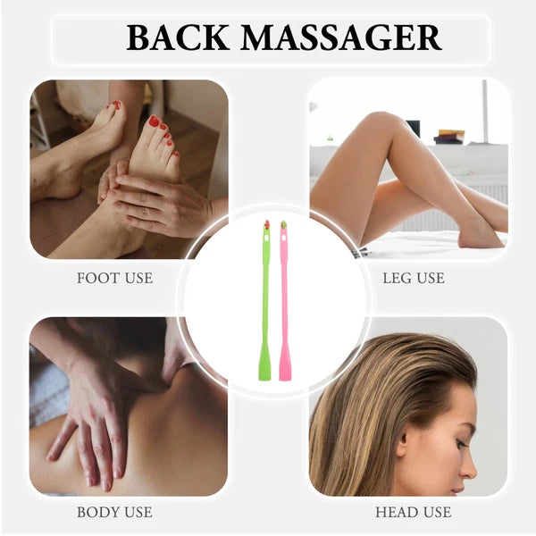2 Pcs Back Scratcher Extendable Itch Rake Massager Portable Hand Man
