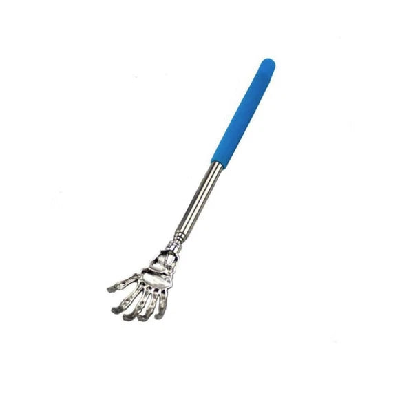 Hand Toy Novelty Extendable Back Scratcher Metal Ghost Skeleton Massage Blue
