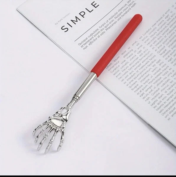 Extendable Back Scratcher Metal Claw Telescoping Backscratcher Massager(Red)