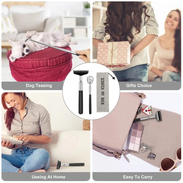 Oversized Back Scratcher Set, 2 Pack Portable Extendable Stainless Steel Tele...