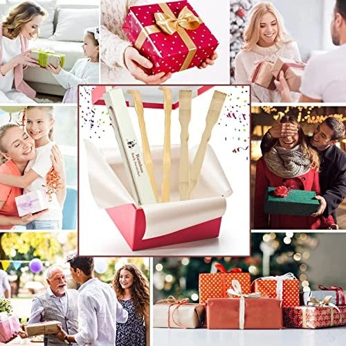 Wooden Bamboo Back Scratcher, 17 Inch Long Handle Back Scratchers for 4 Pack