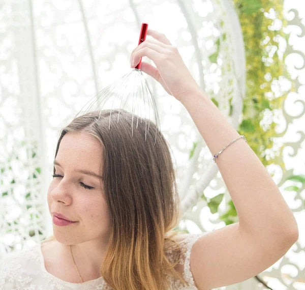 USAGA 36 Fingers Head Massager Scalp Scratcher for Red