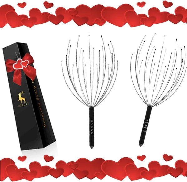 20 Fingers Head Massager Scalp Scratcher for Relaxation (Black)