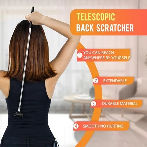 20 Fingers Head Massager Scalp Massager Head Scratcher Extendable Back Black