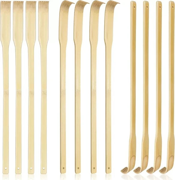 12 PCS Natural Bamboo Back Scratcher Traditional Wooden Back Scratcher,Long Back