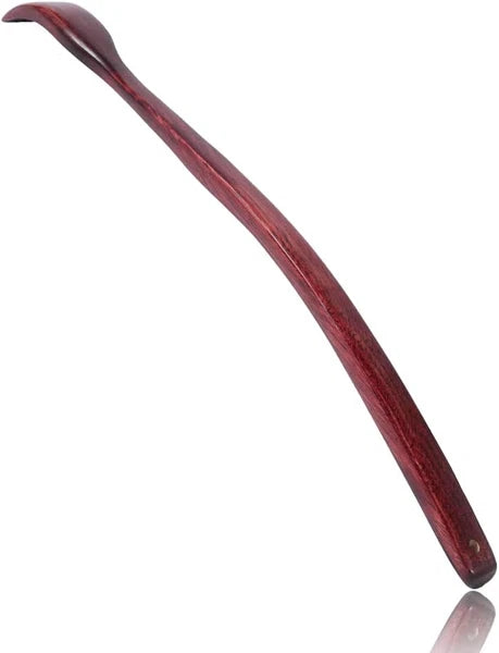 Oversized Wooden Back Scratcher: 18'' Extended Curved Handle for Better Reach