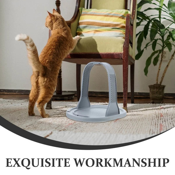 Cat Scratcher Arched Wool Rubbing Device Self Grooming Toy Massager Pet Hair