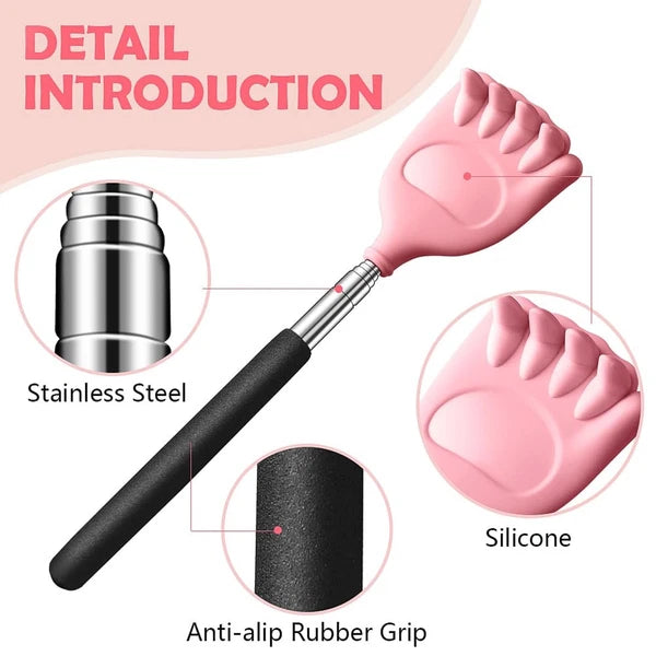 Back Scratcher Extendable Silicone Bear Claw Massager Tool Telescoping Stocki...