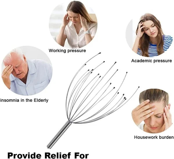 Scalp Massage Kit,Head Massager with 20 Fingers Head Scratcher-Body Stress Relax