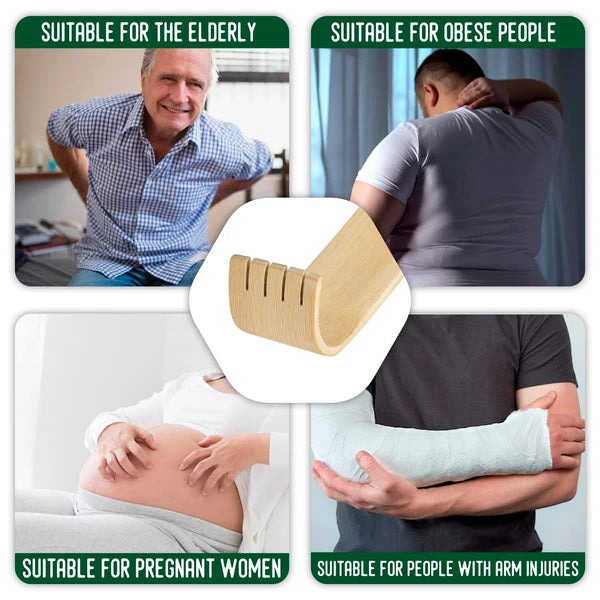 5 Pack Natural Bamboo Back Scratchers Wooden Body Massager for Adult Itch Relief