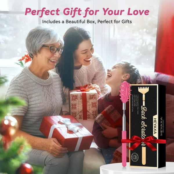 Telescoping Back Scratcher with 3Pcs Detachable Heads, Gifts for Christmas, S...