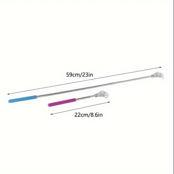 Extendable Back Scratcher Metal Claw Telescoping Backscratcher Massager(Red)