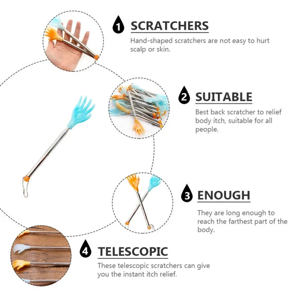 3 Pcs Back Grabber Travel Scratcheer Novelty Scratcher Portable Body Scratchers