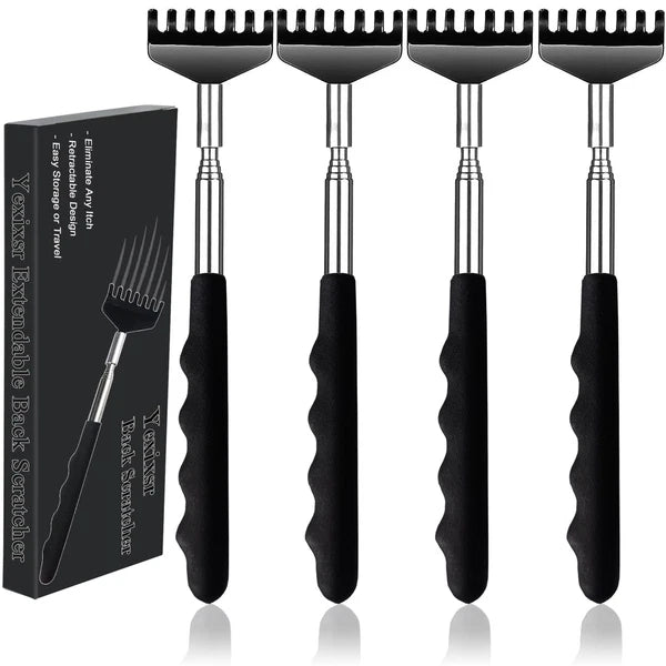 4 Pack Back Scratcher Extendable Metal Portable Back Scratcher for Men Women