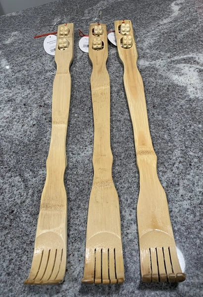 New 10 Pcs 18" Bamboo Wooden Itch Therapeutic Relax Back Scratcher With Rollers