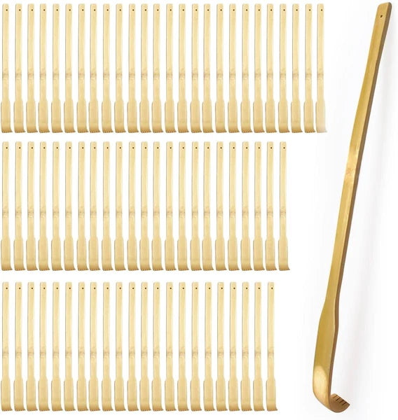 78 Pcs Bamboo Back Scratcher for Itching Relief and Body Massage Bulk Wooden Lon