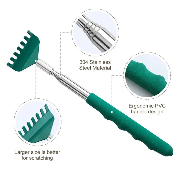 3 Pack Extendable Telescoping Back Scratcher with Rubber Handles
