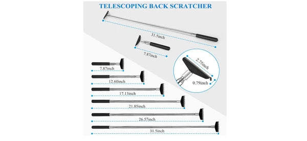 Back Scratcher Tool Extendable Portable Oversized Upgraded Steel Stainless Metal