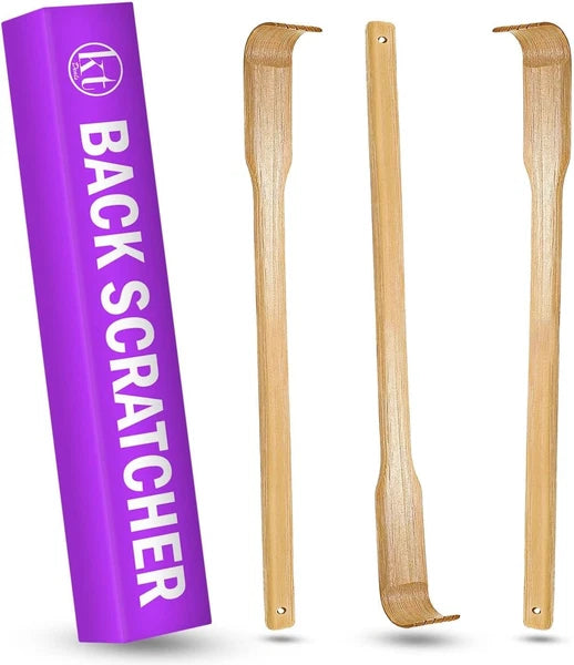 3pcs Wooden Back Scratcher Long Handle for Hard to Reach Self Pick Itch Relief