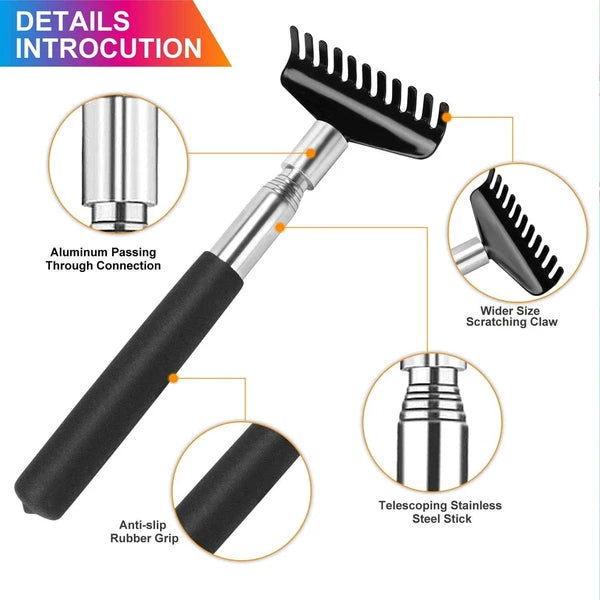 Oversized Portable Extendable Back Scratcher Upgraded Metal Stainless Steel T...