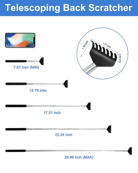 ONEEKK Portable Extendable Back Scratcher 2 Pack Metal Telescoping Backscratc...