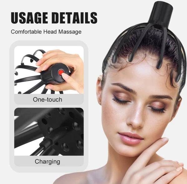 USB Electric Vibration Head Massager LED relaxing Vibration Scalp Massage Relax