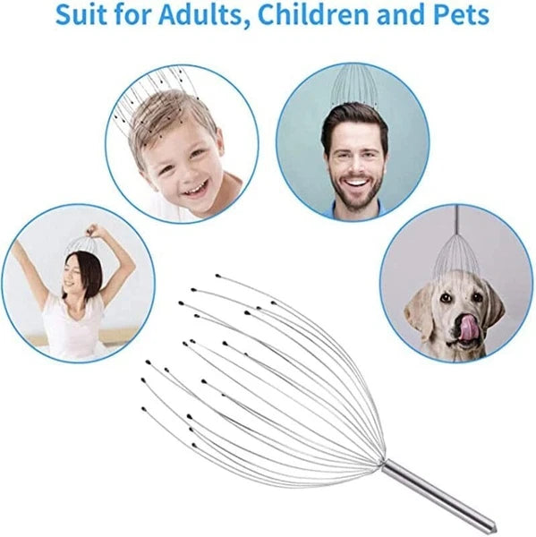 Scalp Massage Kit,Head Massager with 20 Fingers Head Scratcher-Body Stress Relax
