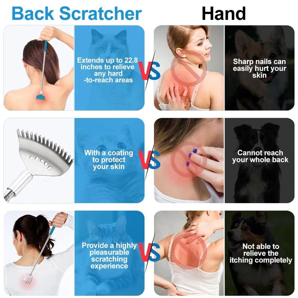 4 Pack Different Back Scratcher Metal Back Massager Set Extendable Portable T...