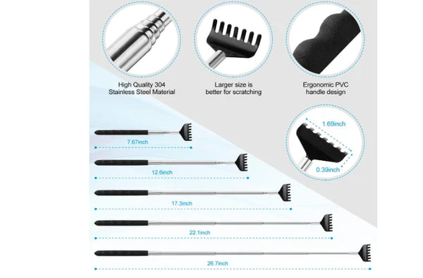 Back Scratcher Massager Telescoping Rubber Handles Portable Different Model 3 Pc